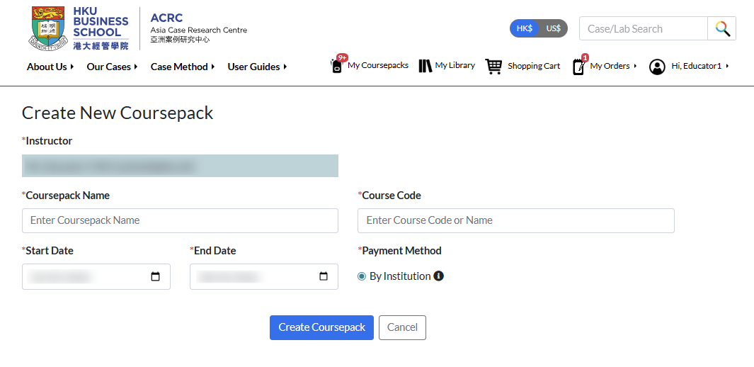 fill in the required information